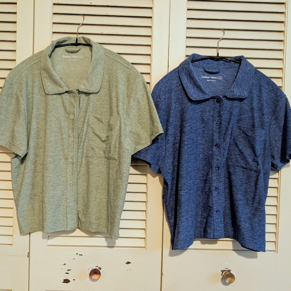 Outdoor Voices Cloud Knit button ups - Bundle of 2